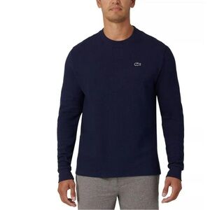 Lacoste Men's Navy Waffle-Knit Thermal Sleep Shirt Size L
